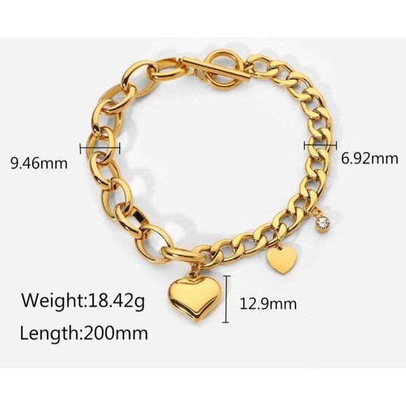 Cuban and Oval Chain Bracelet with Round Zirconium - Picture 5 of 5